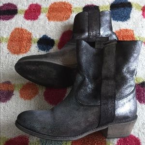 Metallic Charles David Italian Leather Booties